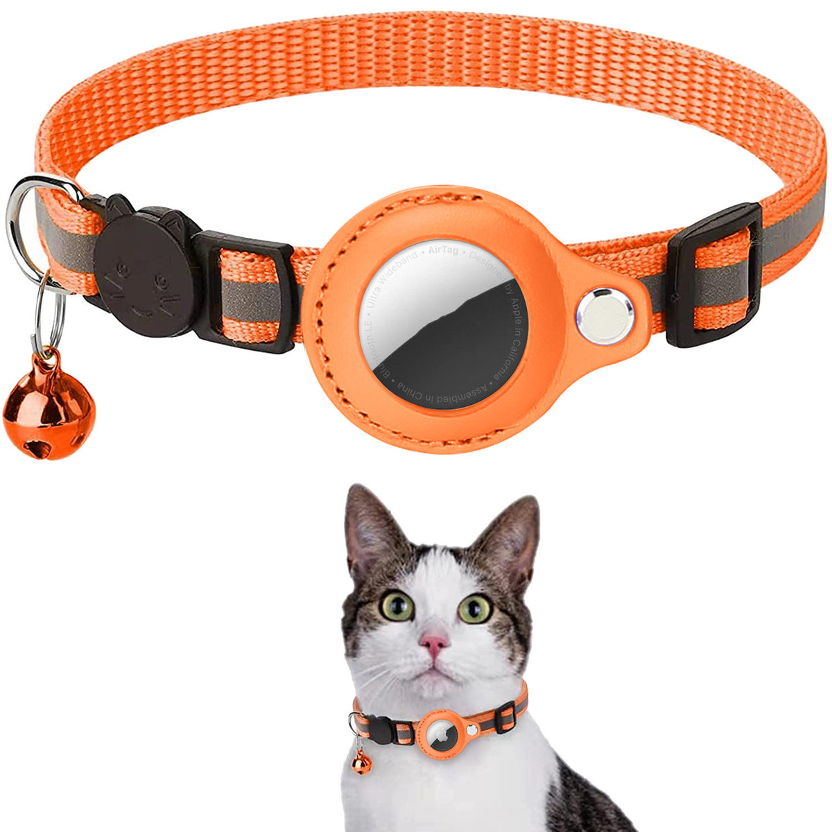 Cat Collar with AirTag Case