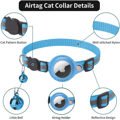 Cat Collar with AirTag Case