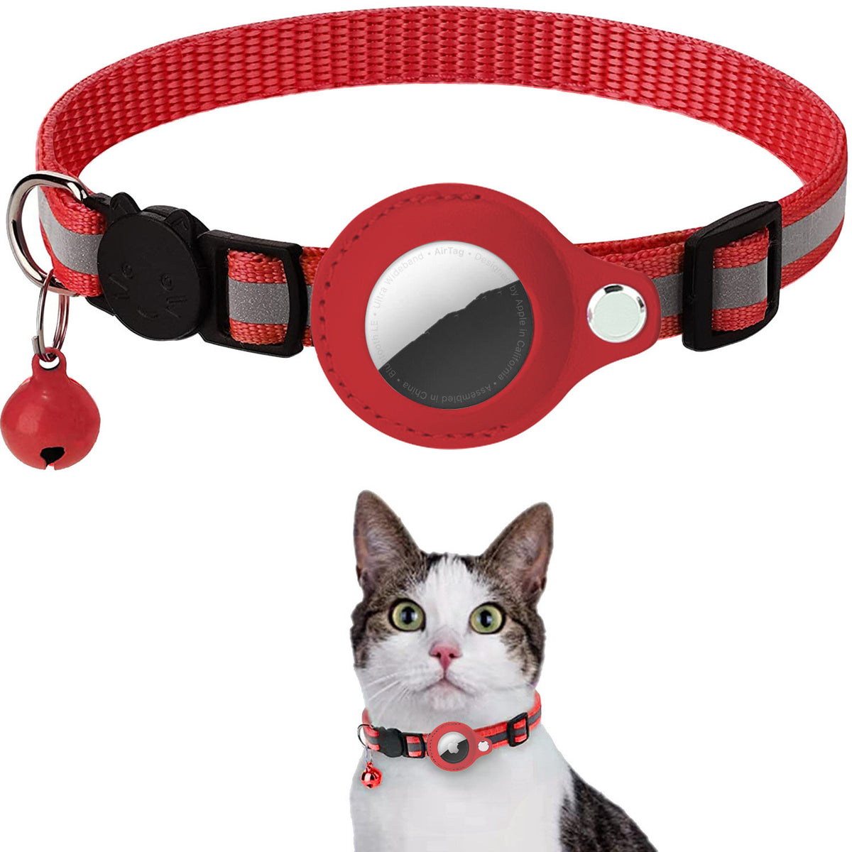 Cat Collar with AirTag Case