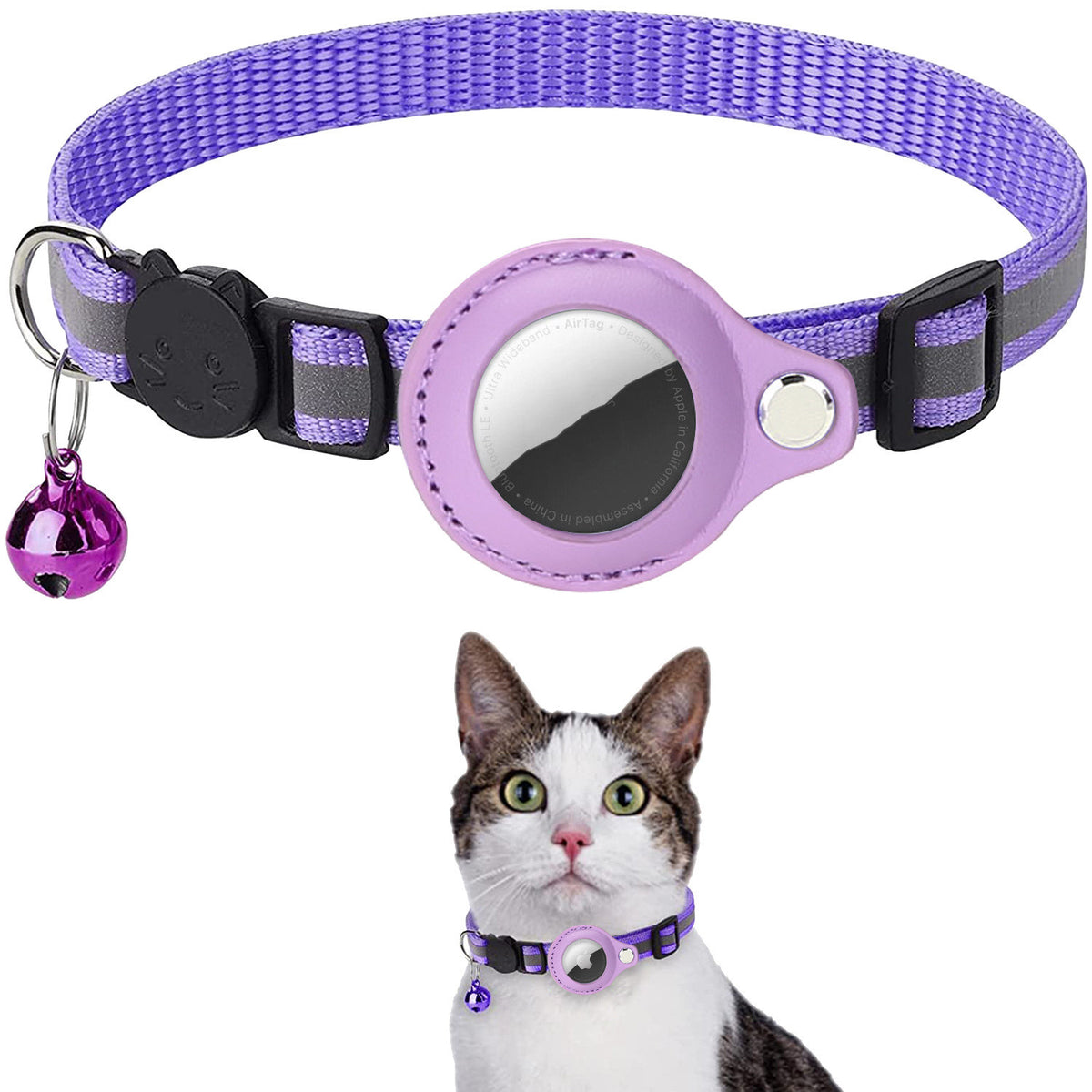 Cat Collar with AirTag Case