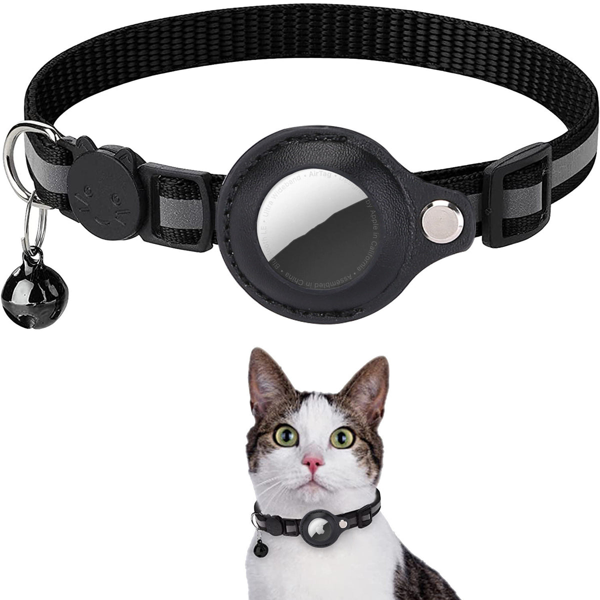 Cat Collar with AirTag Case